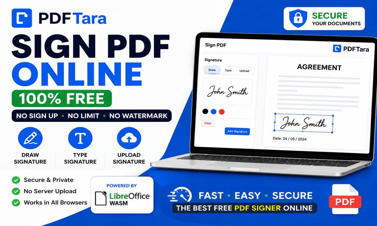 Sign PDF Online Free: Add Digital Signature to PDF Documents Easily with PDFTara